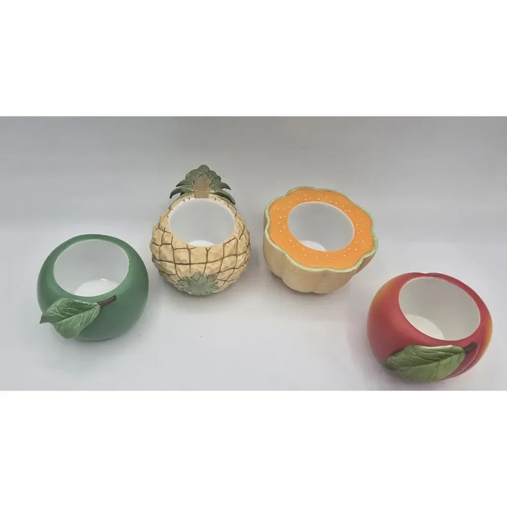 PartyLite Fruit Splash Candle Holder Set Tealight Holders Tropical Summer Decor